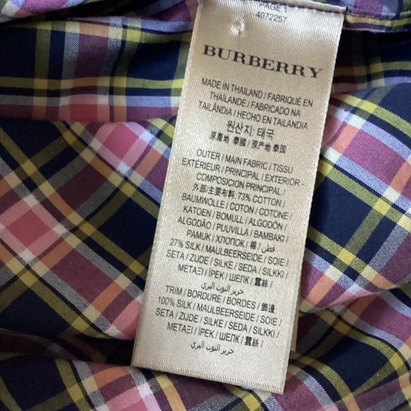 Burberry Plaid Button-Up Shirt - Pink and Black SZ XS - Picture 8 of 9